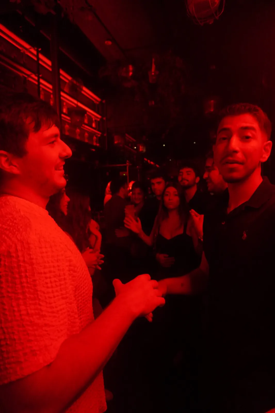 Guests greeting each other at the event